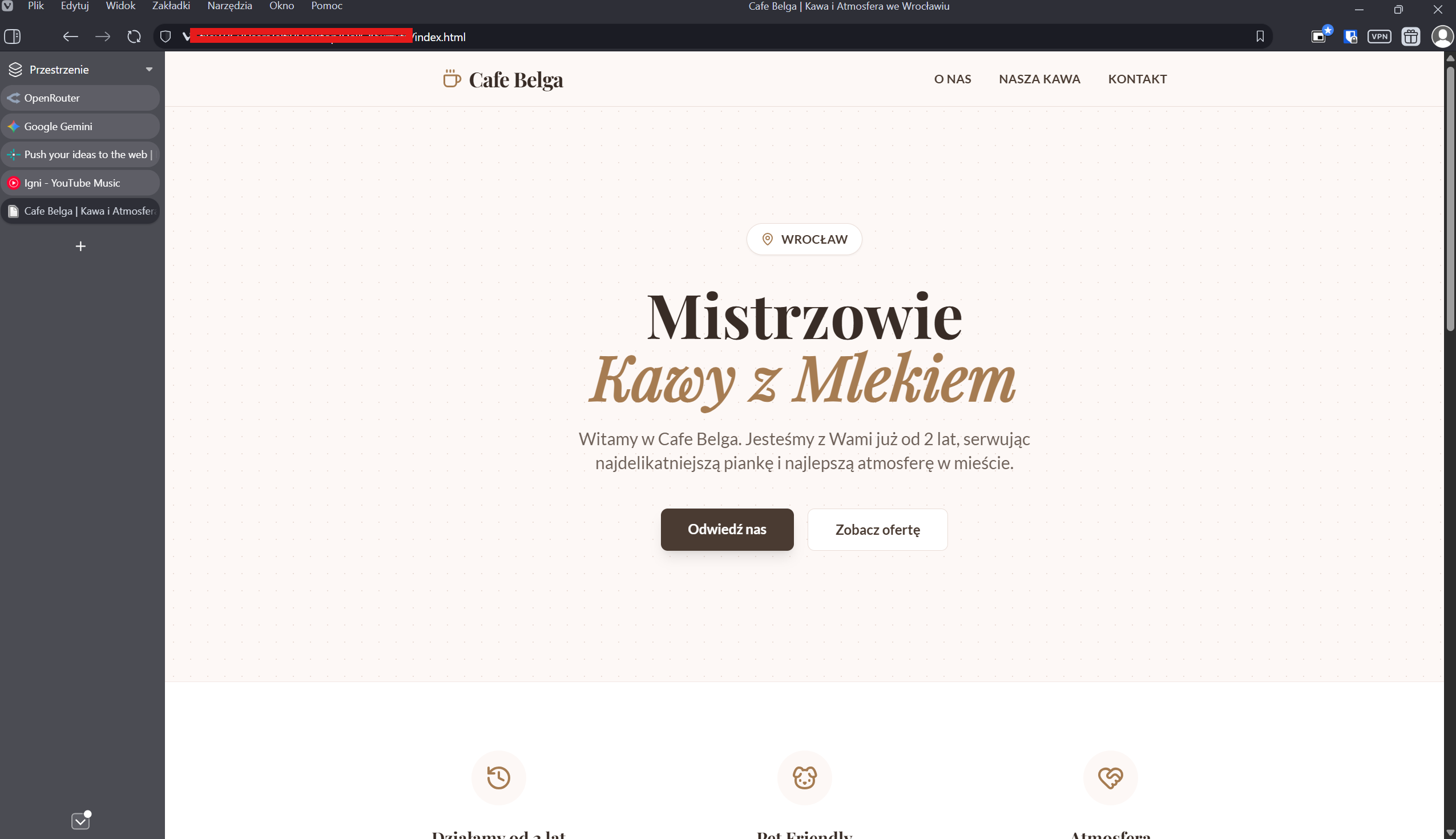 Podgląd strony w przeglądarce